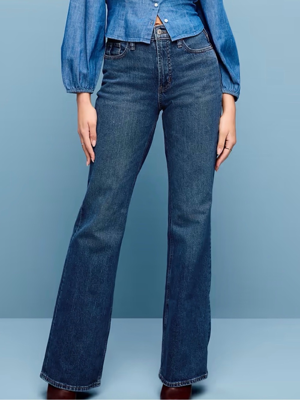 Old Navy Women's Mid Blue Flared Jeans
